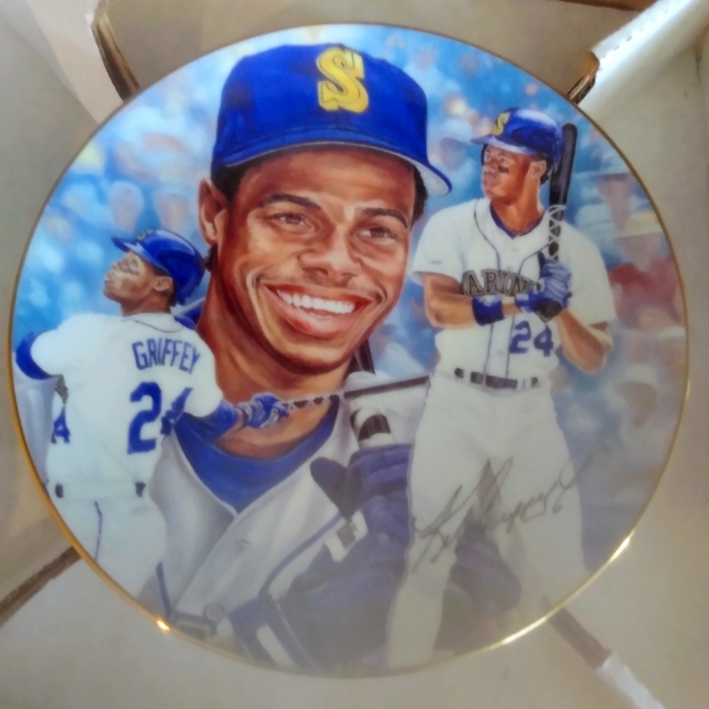 Porcelain Ken Griffey JR collectors plate.